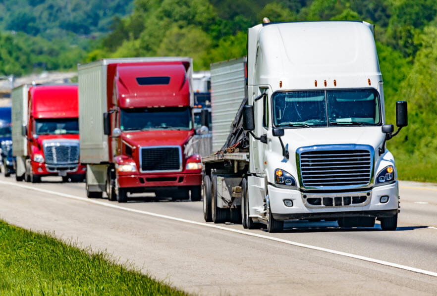 semi trucks on highway