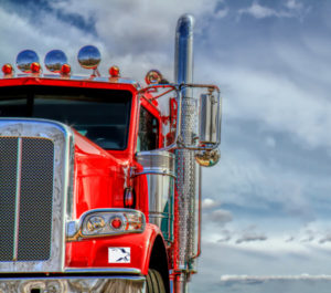 red semi truck